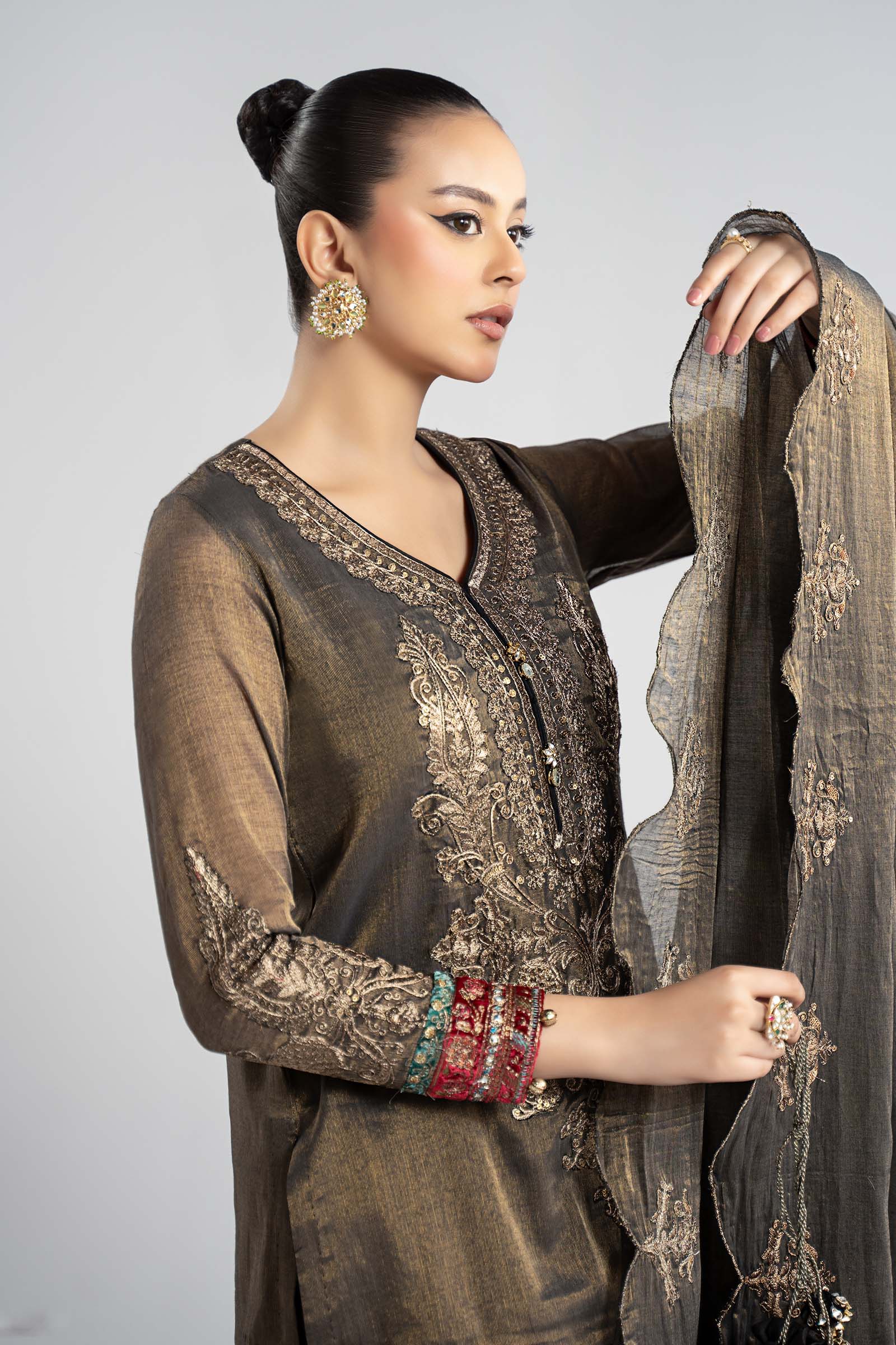 3 Piece Embroidered Masoori Suit thumbnail 3